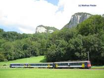 OeBB- Pendel auf dem Kurs zwischen Klus und Oensingen am 2. Sept 07