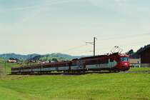 BDe 576 mit Regio Biberbrugg-Arth-Goldau zwischen Biberbrugg und Altmatt im Sommer 2005.