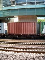 Containerwagen DB Cargo durchf�hrt Hannover Messe (23.8.2007)