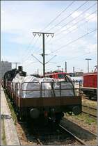 Die Kohle kommt ;-) Steinkohle f�r die 70 083 ist auf einem Flachwagen verladen. (01.07.07)