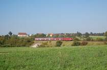 110 503-0 zieht am 16.09.07 eine RegionalBahn von Donauw�rth nach Aalen, hier in H�he Aalen-Oberalfingen aufgenommen.