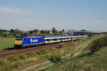 146 521 mit dem Interconnex X 80002 bei Zschortau (04.08.2007)