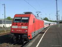 101 050-3 mit ihrem IC436 nach Luxenbourg beim Halt in Wanne-Eickel Hbf. 24.9.07