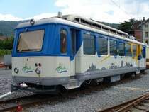 TPC / AL - Abgestellter Salon Zahnradtriebwagen  Arseh 2/4 201 im neuen Bahnhofsareal von Aigle am 29.07.2007