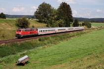 218 163 mit IC 2085 in G�rwangs (13.08.2007)