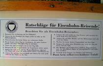 Ratschl�ge f�r Eisenbahnreisende, noch immer Aktuell?? (gesehen am 22.Sept.2007)