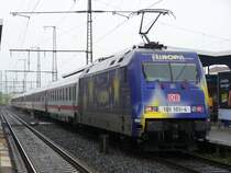 Br.101 101-4  Europa  fuhr am 28.September 2007 mit einem InterCity IC von Karlsruhe Hbf nach N�rnberg Hbf. Hier in Bahnhof Aalen.