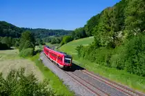 612 477 DB Regio als RE 5288/3088 (Cheb / Hof Hbf - Nürnberg Hbf) bei Vorra, 14.06.2021