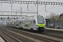 RABe 515 037 MUTZ der BLS durchfährt am 17.02.2025 den Bahnhof Rothrist.