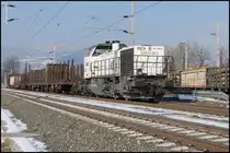 Nach getaner Arbeit macht sich GKB DH 1700.2 im Bahnhof Frauental abfahrbereit. 21.2.2025 