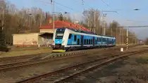 Regiopanter der Baureihe 640.2 am Bahnhof Citice kommt von Karlovy Vary und ist auf dem Weg nach Plzen. Aufgenommen am 18.02.2025
