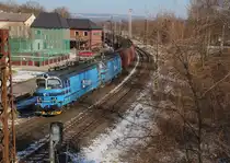 Pn 66502 aus Nove Sedlo nach Plzen mit der Vollkohle und dem 230er Laminaten 087 und 072 bei Citice am 18.02.2025 