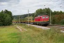 140 070 EBM Cargo mit einem Langschienenzug bei Lehrberg Richtung Ansbach, 21.09.2021
