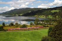 218 xxx mit RE 32650 am Alpsee bei Oberstaufen (23.08.2007)