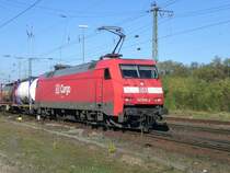 152 016 am 06.10.2007 bei der Ausfahrt in Mannheim Rbf.