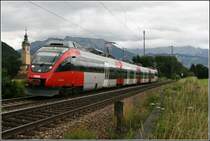 4024 087 f�hrt bei Oberaudorf als RB 5112 von Innsbruck nach Rosenheim.