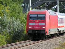 E-Lok 101 043-8 bei der Ankunft in Wolfsburg. 22.08.04