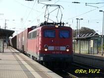 140 597-6 mit einem G�terzug donnert durch Unna Bf. 13.10.2007