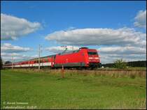 101 055 mit dem �ber Falkenberg/E. umgeleiteten EC178 am 13.10.07.