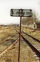  Anschlu�grenze  der ehmaligen Itzehoer Hafenbahn.Bild vom Fr�hjahr 2003.