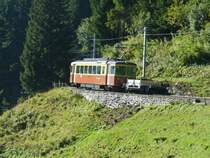 BLM - Triebwagen BDe 4/4  21 mit Gep�cktransportwagen unterwegs am 02.09.2007