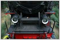 Detailaufnahme w�hrend der Fahrt von 99 7232, die uns vom Brocken nach Drei Annen Hohne am 10.10.2007 brachte.
