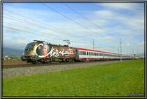 Mozart Taurus 1116 250 f�hrt mit IC 535 Stadtgalerie Klagenfurt von Wien nach Villach.
Fotografiert in Lind bei Zeltweg 27.10.2007