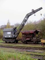 Der alte L�schekran in Chemnitz Hilbersdorf, 27.10.07 Ob das Teil als Fortschritt anzusehen war ist fraglich. Vorher stand hier jedenfalls ein Portalkran.