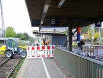 Die Baustelle am Bahnhof Elmshorn. Dieser bekommt einen Fahrstuhl um  endlich die Gleise 2 und 3 ohne Probleme erreichen zu k�nnen. Das war bis dahin nur auf Gleis 1 und 1a m�glich. Aufnahme vom 12.10.07