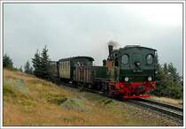 99 5902 verl�sst am 10.10.2007 mit dem Traditionszug den Brocken Richtung Wernigerode.