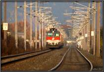 E-Lok 1044 028 f�hrt mit einem G�terzug von Knittelfeld in Richtung Zeltweg.
29.10.2007