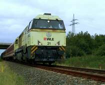 Die WLE 21 f�hrt mit einem S�uferzug von Braunschweig nach Goslar 
(7.9.2007)
