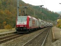 Wegen Br�ckenbauarbeiten auf der Nordstrecke, ist in Goebelsm�hle Endstation f�r die Z�ge aus Troisvierges. E-Lok 4006 pendelt nun zwischen Goebelsm�hle und Troisvierges w�hrend des verl�ngerten Wochenendes auf und ab. 01.11.07  