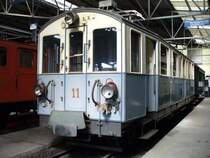 BC - Triebwagen  BCFe 4/4  11 ( ex MOB ) im Museumsareal in Chamby am 09.09.2007