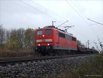 151 140-1 durchf�hrt mit einem Gz den Gbf Gelsenkirchen Bismarck. 6.11.07