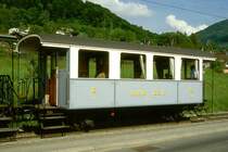 BC Museumsbahn - ex AOMC BC� 10 am 19.05.1997 in Blonay  - 2./3.Klasse Personenwagen 2-achsig mit 2 offenen Plattformen - Baujahr 1908 - SIG - Gewicht 7,10t - 6/24 Sitzpl�tze - L�P 9,54m - zul�ssige Geschwindigkeit 40 km/h - Lebenslauf: MCM BC 21 - AOMC BC 21 - 19721 an BC BC 21 - 02/1988 BC� 10
