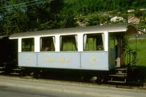 BC Museumsbahn - ex AOMC BC� 10 am 19.05.1997 in Blonay  - 2./3.Klasse Personenwagen 2-achsig mit 2 offenen Plattformen - Baujahr 1908 - SIG - Gewicht 7,10t - 6/24 Sitzpl�tze - L�P 9,54m - zul�ssige Geschwindigkeit 40 km/h - Lebenslauf: MCM BC 21 - AOMC BC 21 - 19721 an BC BC 21 - 02/1988 BC� 10
