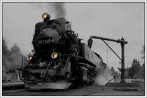 99 4275 beim planm��igen Halt in Drei Annen Hohne am 9.10.2007. Der Aufenthalt in Drei Annen Hohne wird sowohl bei der Hin-, als auch bei der R�ckfahrt zum Wasserfassen genutzt.
