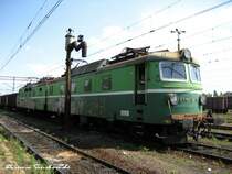 ET40-35 mit einem G�terzug wartet auf Signal zum fahren am 19.07.2007 in Bydgoszcz Wschod.