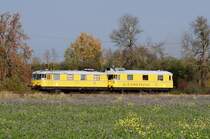 Gleismesszug (726 xxx und 725 xxx) bei Hattenhofen (16.10.2007)