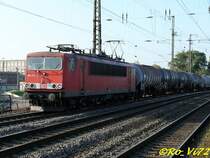 155 072-2 mit VTG Kesselwagen. Witten Hbf. 06.10.2007.