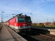 1144 208-4 rollt mit einem leeren Autozug von TXL am 13.10.07 auf der KBS 380 durch Hagen Richtung Hannover.