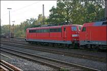 151 005 wartet in Kreuztal am 04.10.07 auf die neuen Aufgaben.