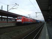 189 066 mit Hollandlatz und Containerzug am 22.11.2007 durch G�ttingen (HG) Richtung Eichenberg (HEBG)