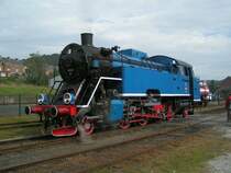 Dampflok TKt 48 87 des Vereins CFV3V rangiert im Bahnhof von Treignes am 23.09.06.