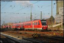 612 075-2 f�hrt am 18.11.07 als IRE 3231 von Aalen nach Ulm Hbf, aufgenommen bei der Ausfahrt von Aalen.