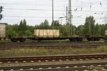 2.09.2007: Ein belade ner Flachwagen beim durchfahren des Lehrter G�terbahnhofs.