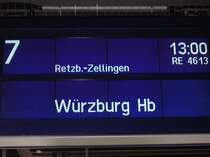 Gem�nden am Main. Der RE hatte auf Grund von  Verz�gerungen im Betriebsablauf  5 Minuten Versp�tung. Am Wochenende werden die Z�ge von vielen Fahrradfahrern genutzt, was immer wieder zu Versp�tungen f�hrt. 