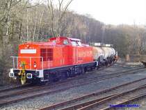 298 315-5 f�hrt am 06.12.2007 mit der CB 55059 von Dresden-Friedrichstadt kommend in den Anschlussbahnhof der Fluorwerke Dohna ein. 