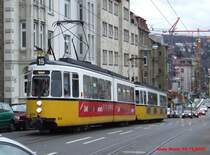 Eine 15er k�mpft sich in Richtung Ruhbank vom Eugensplatz weg. (04.12.2007)